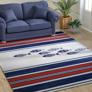 Beachcrest Home Concord Blue/Red Indoor/Outdoor Area Rug BCHH6727
